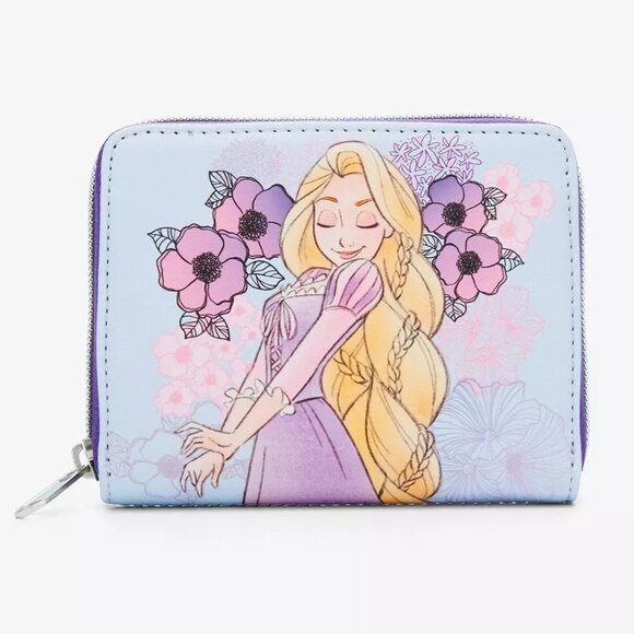 Loungefly Disney Tangled Wallet Rapunzel Pastel Floral Zip Around - Picture 1 of 4
